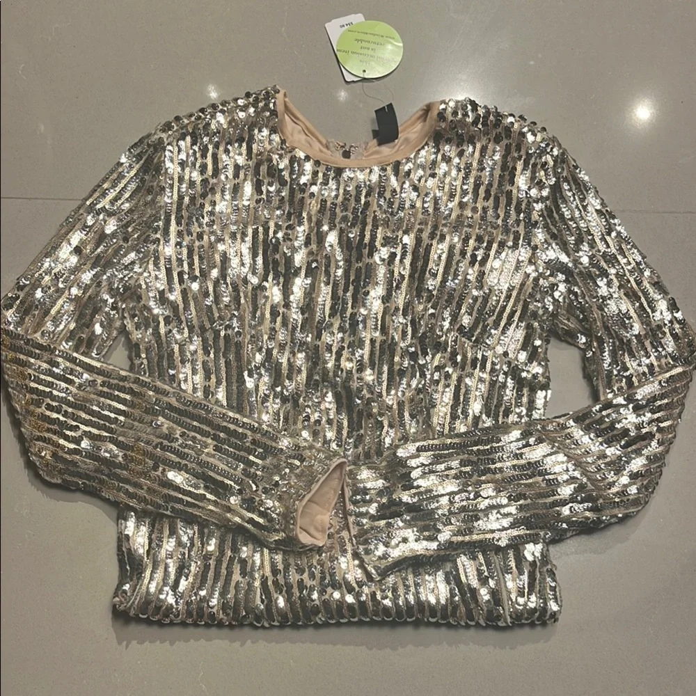 Windsor Gold Sequin Mini Dress size medium - Picture 3 of 3